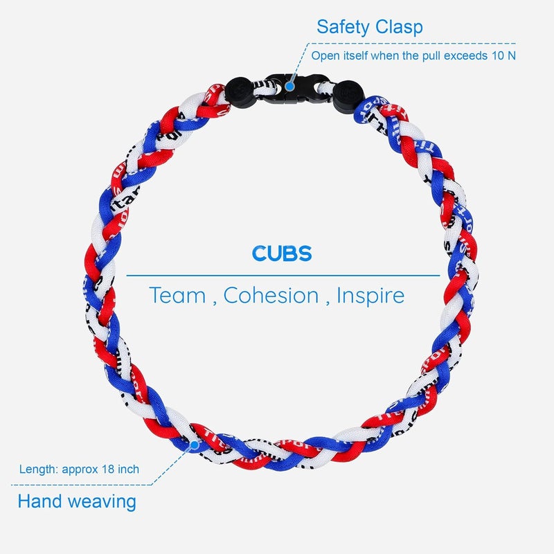 SUPBOMM Baseball Rope Necklaces, League Team Colors Braided Necklace, Baseball Team Gifts - Image 2